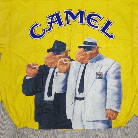 Camel Joe Tyvek Jacket Vintage 90s Windbreaker Unlined Bright Yellow Extra Large - Picture 3 of 10
